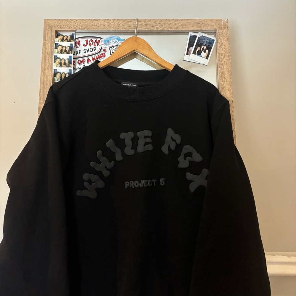 black white fox crewneck